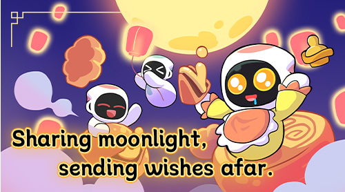 🌕✨Sharing moonlight, sending wishes afar.